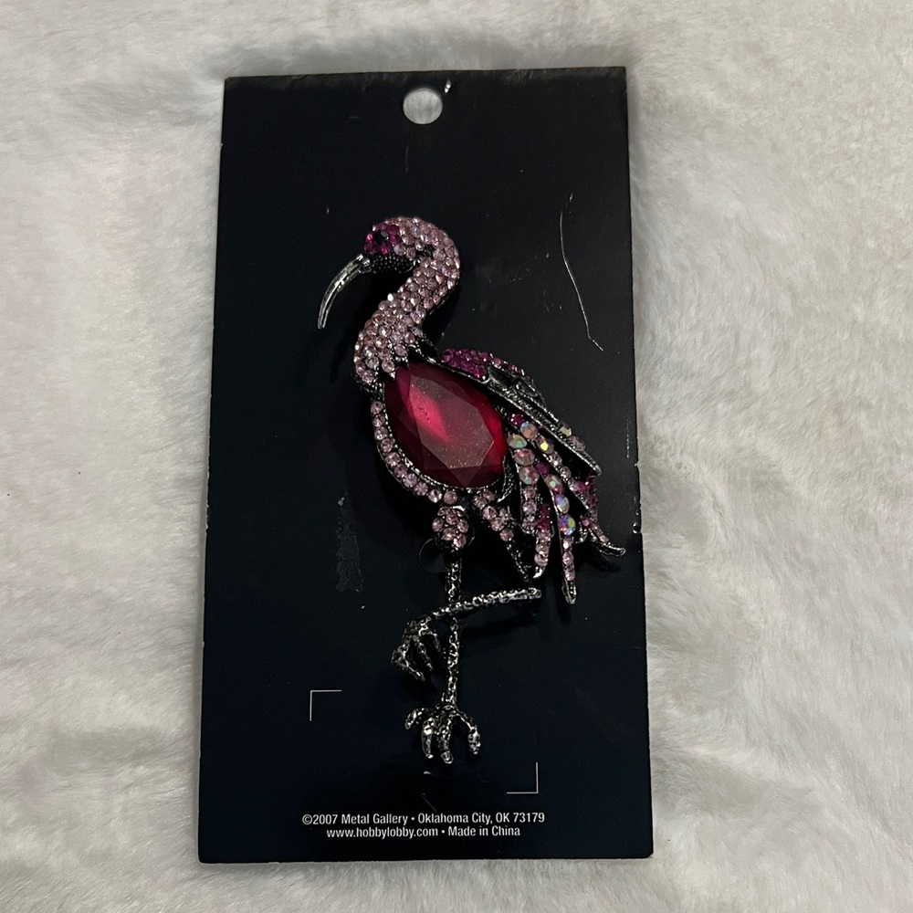 Elegant Pink Flamingo Brooch
